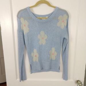 Sheer Flower Pattern Knits Sweater